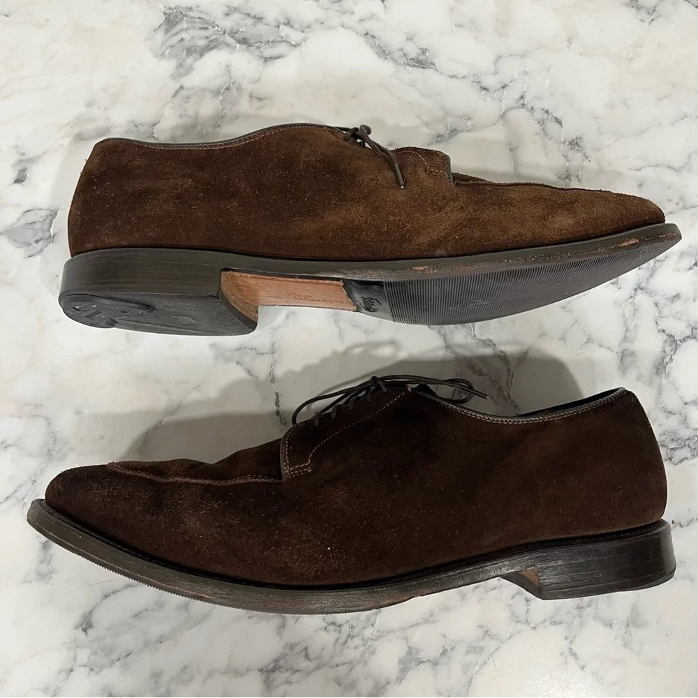 Allen Edmonds Delray chocolate brown suede dress shoes oxford’s men’s size 11.5